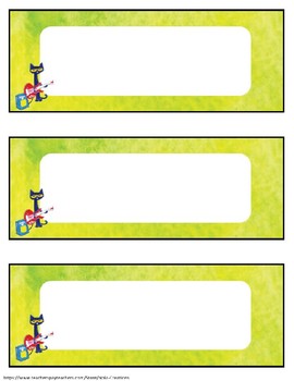 Pete the Cat EDITABLE Name Tags and Labels by NOLA creations TPT