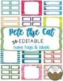 Pete the Cat EDITABLE Name Tags and Labels