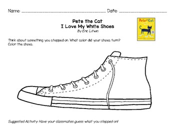Pete the Cat I Love My White Shoes Coloring Activity by Kindergarten ...