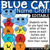 Blue Cat Name Craft - EDITABLE - Name Practice Tracing