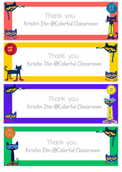 Pete the Cat-Student desk name plate, name tag and birthday board ...