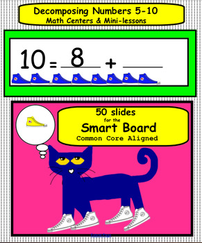 Preview of Pete the Cat Decomposing Numbers on the Smart Board