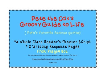 Preview of Pete the Cat's Groovy Guide to Life - Script Level M/N and Reading Response