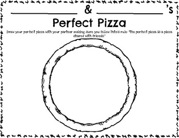 Preview of Pete the Cat's Perfect Pizza Party Coloring Sheets and Partner Activity