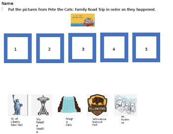 Preview of Pete the Cats: Family Road Trip Sequencing