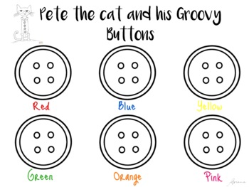 Preview of Pete the cat buttons activity