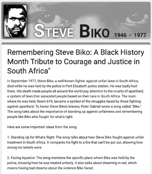 Preview of Peter Gabriel's BIKO: A Black History Month Tribute to Courage and Justice