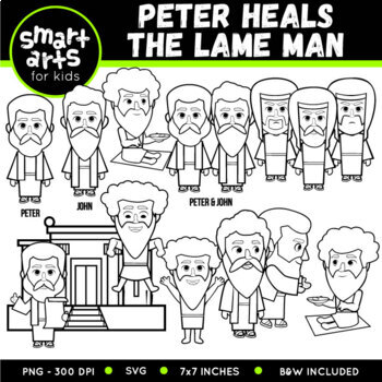 Peter Heals the Lame Man Clip Art by Smart Arts For Kids | TPT