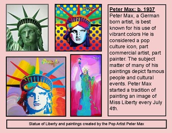 Peter Max Inspired Statue of Liberty Art Activity Kit