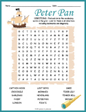 PETER PAN Word Search Puzzle Worksheet Activity
