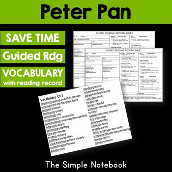 Preview of Peter Pan: Guided Reading/Vocabulary