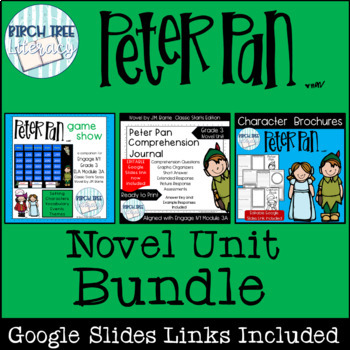 Preview of Peter Pan Novel Unit Bundle with Google Slides Links