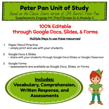 Preview of Peter Pan Digital & Printable Unit of Study