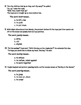 Peter Pan Vocabulary Quiz (Chapters 14-17) by Kristy Nawojski | TpT