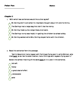 Preview of Peter Pan assessment using FSA test specs