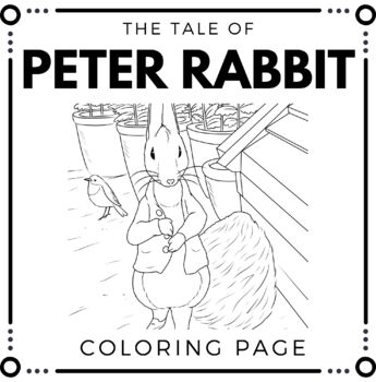 Preview of Peter Rabbit Coloring Page - Beatrix Potter Coloring Page - Happy Easter - FREE