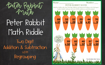 Preview of Peter Rabbit Math: Two Digit Addition and Subtraction WITH Regrouping