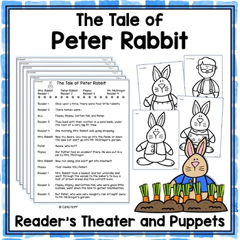 Preview of THE TALE OF PETER RABBIT Reader's Theater Scripts, Puppets & Reader Headbands