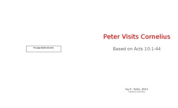 Preview of Peter Visits Cornelius BOOKLET