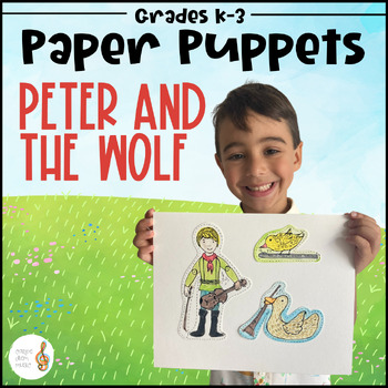 Preview of Peter and The Wolf Paper Puppets - Hand Drawn Watercolor - Music Craft
