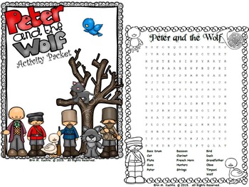 Preview of Peter and the Wolf - Activity Fun Packet (Worksheet Collection)