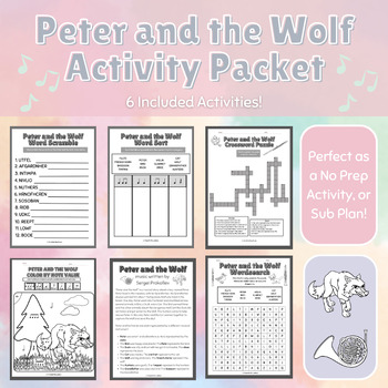 Preview of Peter and the Wolf Activity Worksheet Set