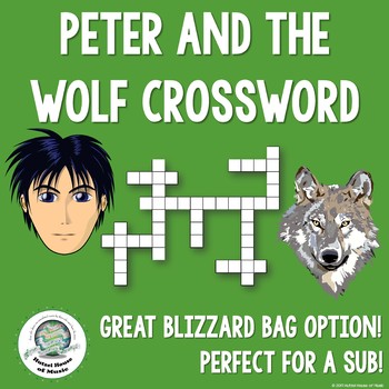 Peter and the Wolf Crossword Puzzle Great for Sub by Hutzel House of Music