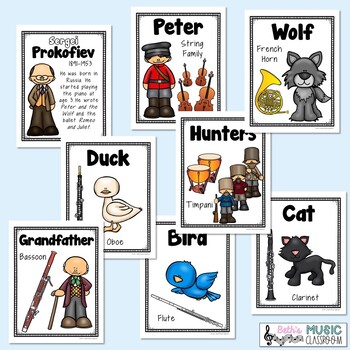 Peter And The Wolf Instruments Characters Posters By Beth S Music Classroom