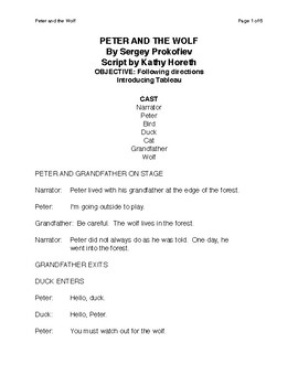 Preview of Peter and the Wolf Short Script