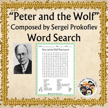 Preview of "Peter and the Wolf" by Prokofiev Puzzle Word Search