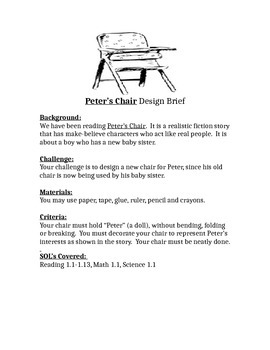 Preview of Peter's Chair STEM Children's Engineering Design Brief