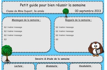 Preview of Petit guide pour bien réussir la semaine (Feuille de devoirs)