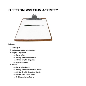 Preview of Petition Writing Activity
