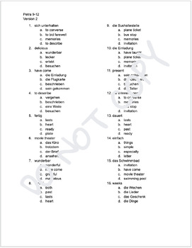 Preview of Petra reist nach Kalifornien Vocabulary Quizzes with Answer Keys (Complete Set)