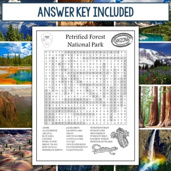 Petrified Forest National Park Word Search by Dr Loftin s Learning Emporium