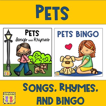 Preview of Pets Circle Time Songs, Rhymes, and Bingo Game, Pet Needs, PreK, Kindergarten