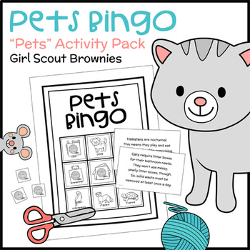 Preview of Pets Bingo - Girl Scout Brownies - "Pets" Activity Pack (Steps 1 & 3)