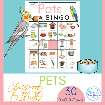 Preview of Pets Classroom BINGO Game