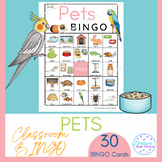 Pets Classroom BINGO Game