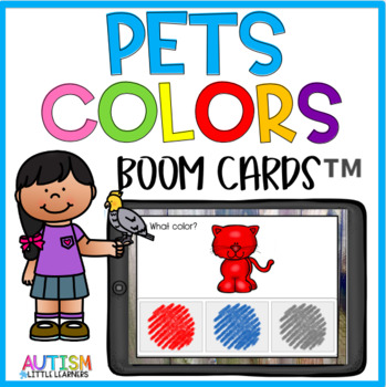 Preview of Pets Color Identification Boom Cards™ for Little Learners
