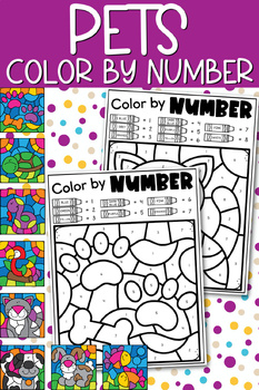 Pets Color by Number by Raindrops and Ravens | TPT