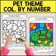 Pets Color by Number | Pet Theme Math Worksheets by Teaching Autism