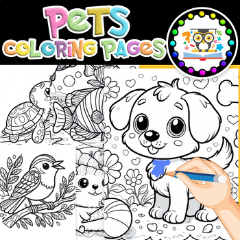 Preview of Pets Coloring Pages Preschool| Animal Pets coloring pages| Animal Friends