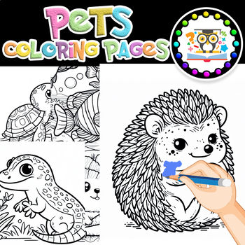 Preview of Pets Coloring Pages Preschool | Animals Coloring Pages | Animal Friends