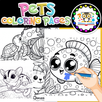 Preview of Pets Coloring Pages Preschool|Family Pets Coloring|Animal Friends|fun activitie
