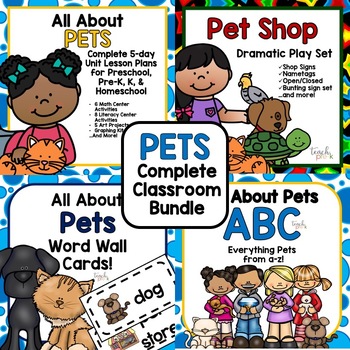 Preview of Pets Complete Classroom Bundle for Preschool, PreK, K & Homeschool