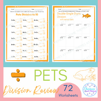 Preview of Pets Division Review Worksheets