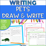 Pets Directed Drawing Writing Prompts - Print and Cursive 