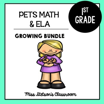 Preview of Pets- ELA & Math Review First Grade