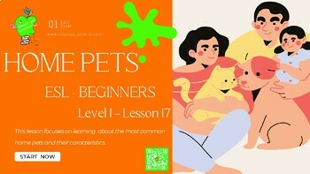 Preview of Pets / ESL PDF LESSON / NATIONAL PET MONTH INSPIRATION